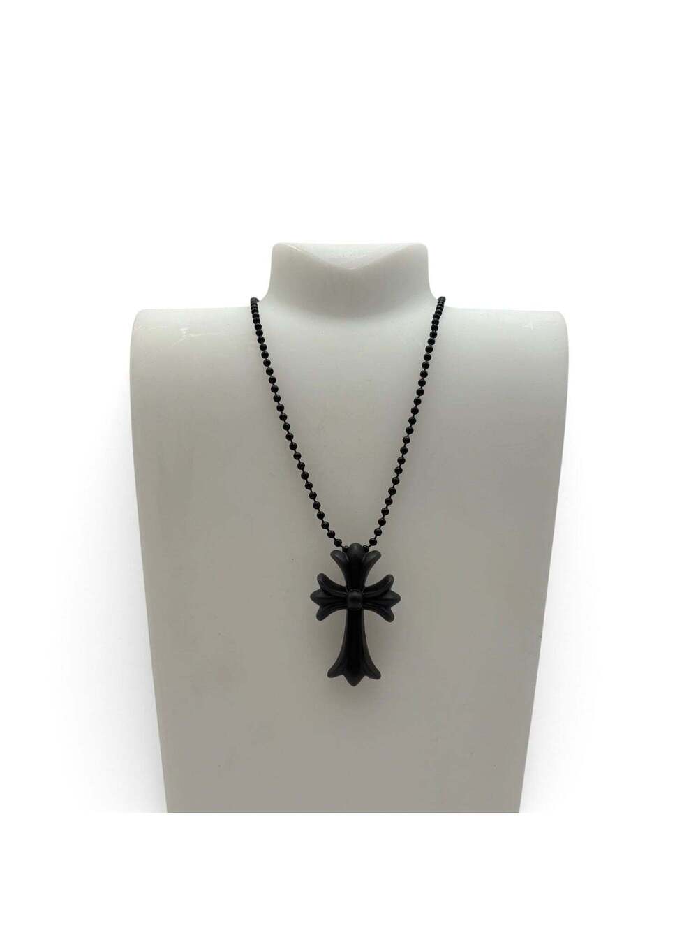 Chrome Hearts Tokyo 20th Anniversary Rubber CH Cross Necklace in Black